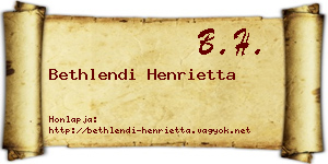 Bethlendi Henrietta névjegykártya